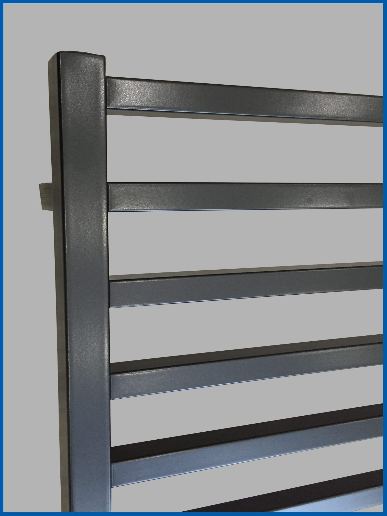 Radiador de baño GLORYA 800 x 500 mm, negro mate, con conexión central, toallero