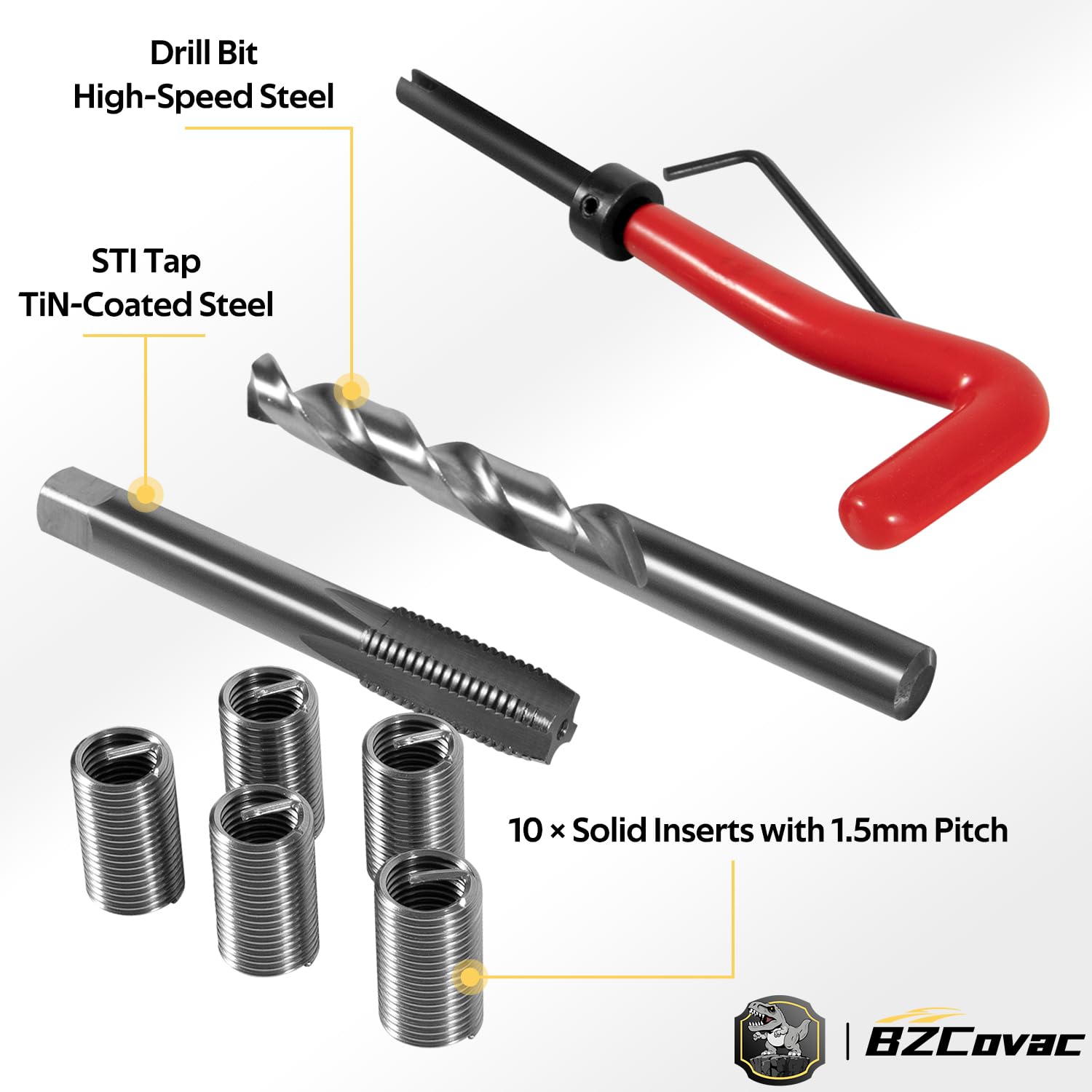 Bzcovac 1420 Engine Cylinder Head Bolts Thread Repair Kit for