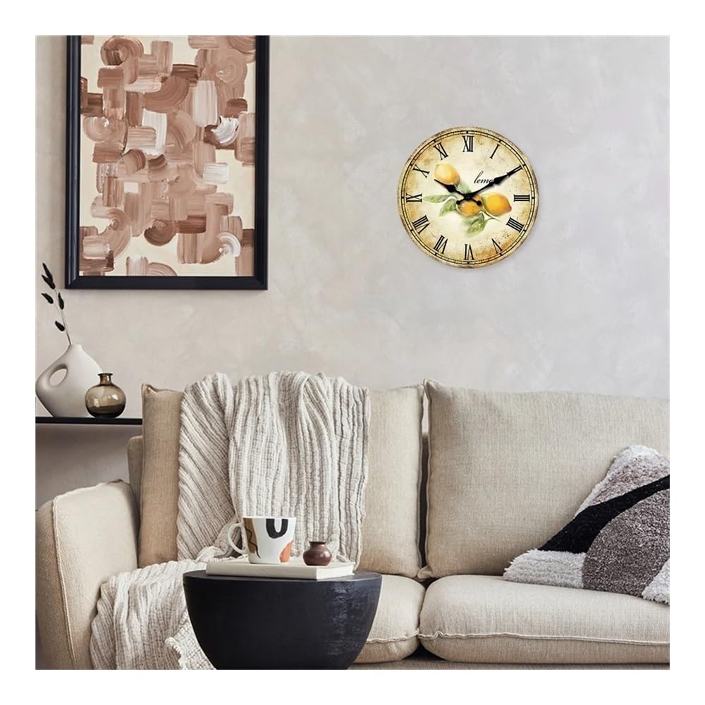 Modern Zegar ścienny z cyframi rzymskimi w stylu retro do salonu, sypialni, kuchni, dekoracji domu, cichy zegar kwarcowy, prezent świąteczny (bez baterii) Living Room Decor(16 Inch)