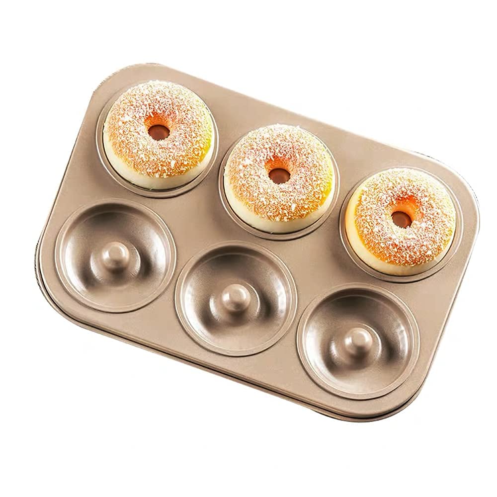Donut-Form mit 6 Mulden, antihaftbeschichtet, Karbonstahl, Muffinform, Cupcake-Form für Donut-Muffins
