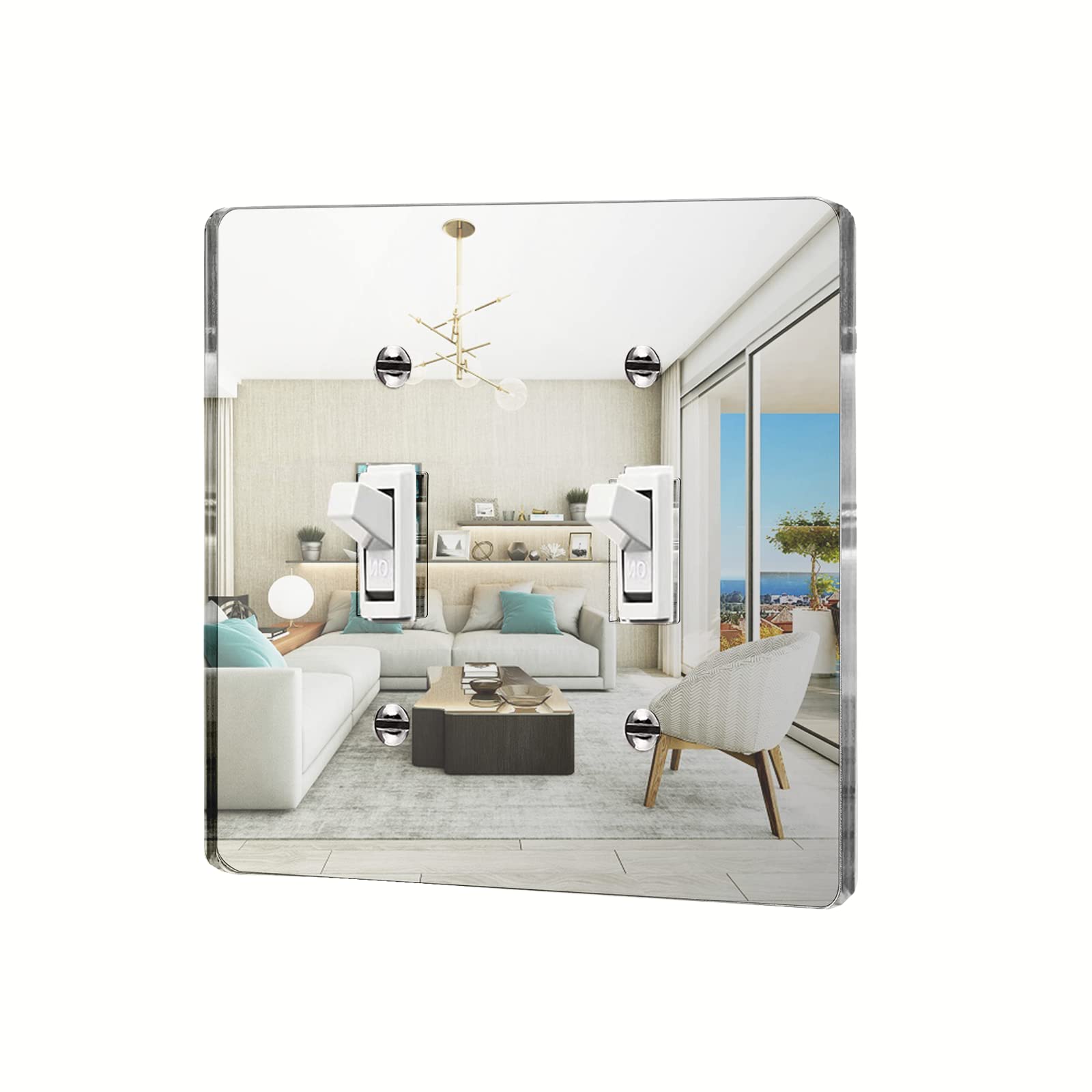 Photo 1 of 1 Pcs Mirror Light Switch Wall Plate Plates Decorative Electrical Outlet Cover Plates Acrylic Double Wall Outlet Covers Mirror Switch Plates