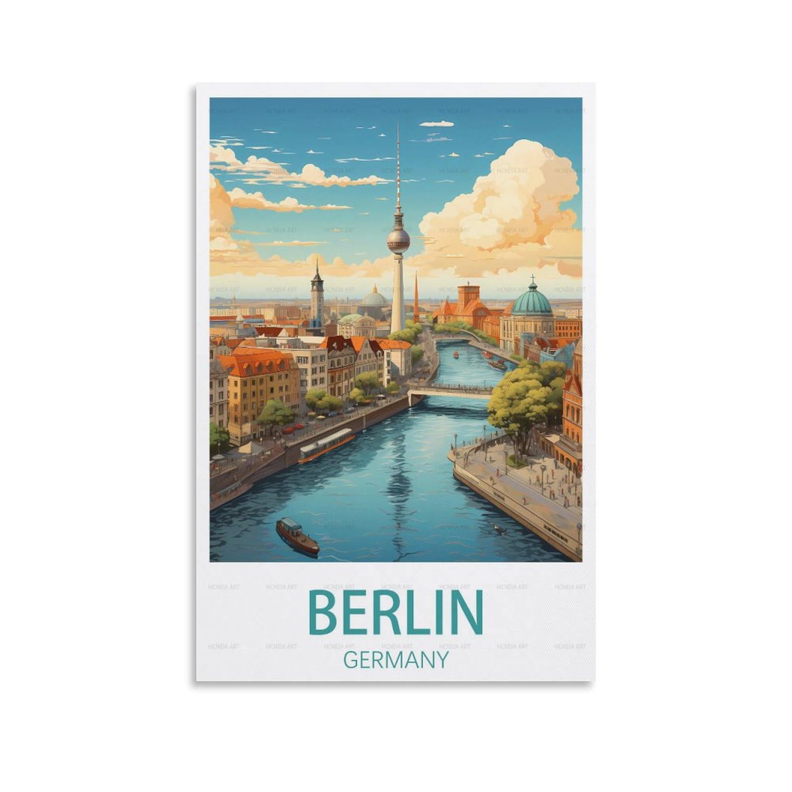 Berlin Germany Vintage Travel Poster 08x12inch(20x30cm) Canvas Wall Art Posters for Living Room Decor Paintings for Home Decor