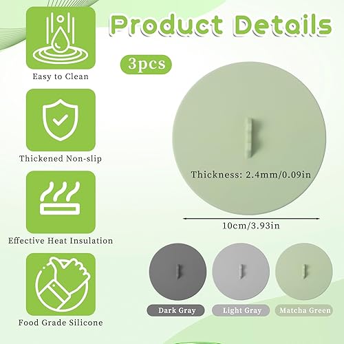 Miniatura 2 de 3 fundas de silicona para tazas, tapas de silicona reutilizables de colores para tazas, tazas de té y café de grado alimenticio a prueba de polvo