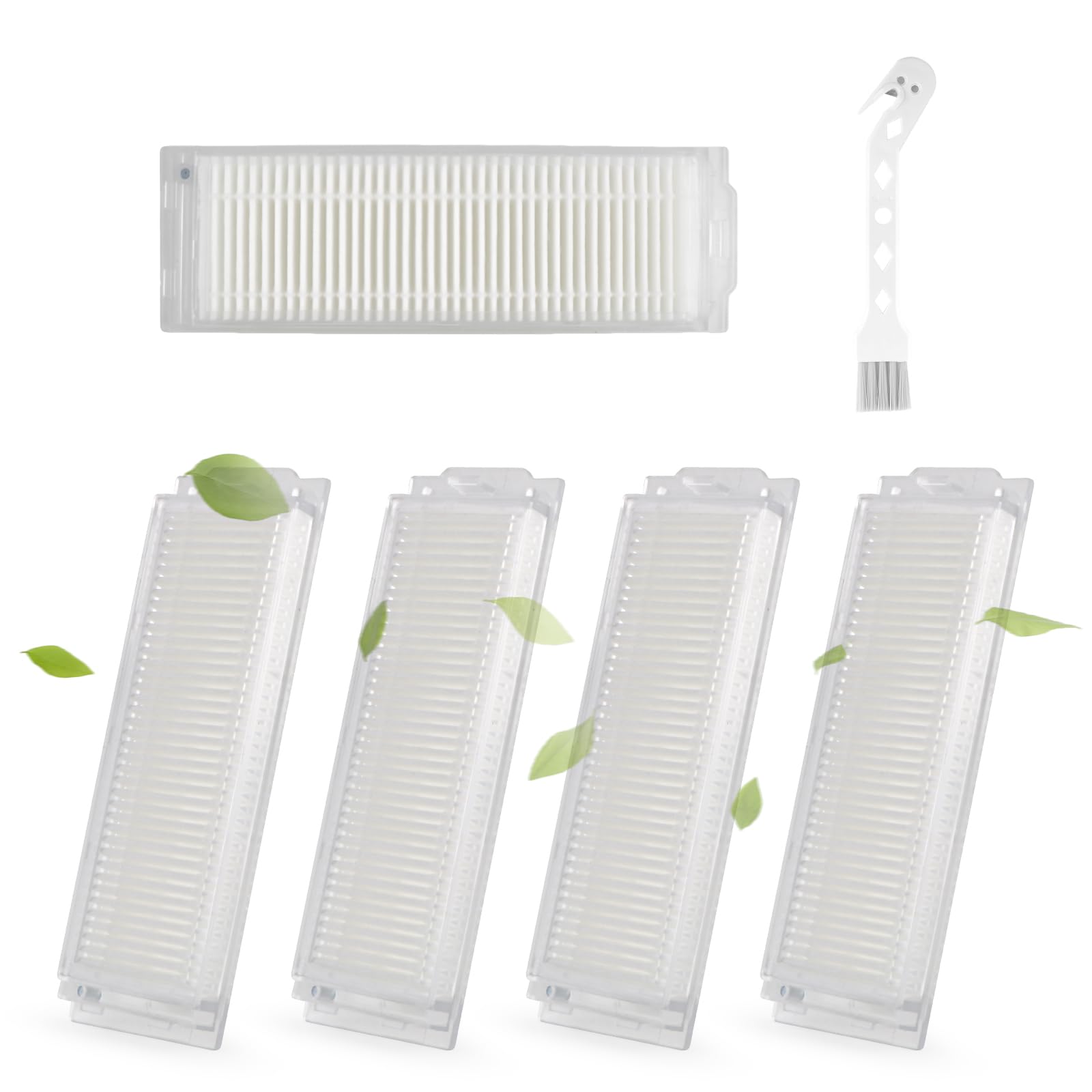 5 Pieza HEPA Filtro para Xiaomi Mi Robot Vacuum Mop 2S/Pro/P para Xiaomi Robot Vacuum S12/ S10 EU STYJ02YM Filtro Hepa Robot Aspirador+Cepillo de limpieza