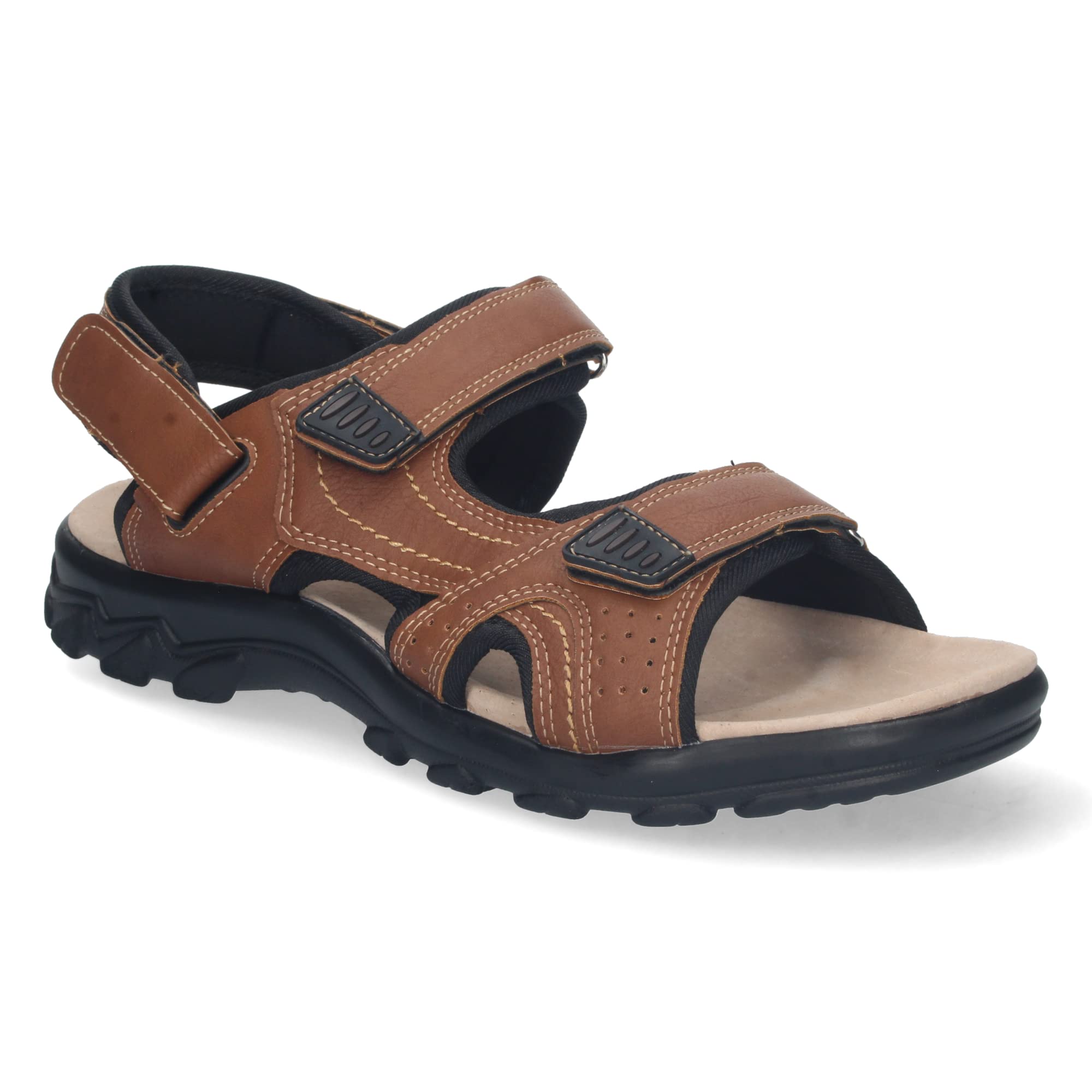 shoes&blues.es Sandalia Plana de Hombre, Comoda, Abierta, con Planta de Piel, y Cierres de Cierre autoadherente, Primavera Verano 2023