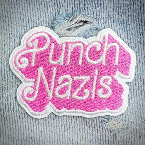 Punch Nazis Patch Anticapitalist Political Embroidered Patches Leftist Democrat Protest Sew On/Iron...