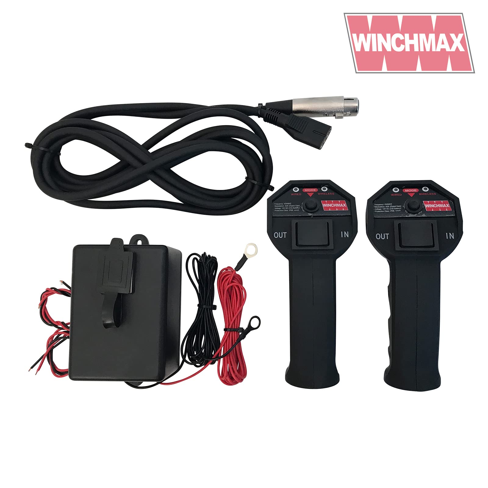 WINCHMAX. Kit di installazione per verricello idraulico. Valvola, tubi flessibili, apparato di controllo. Telecomando wireless 12 V.