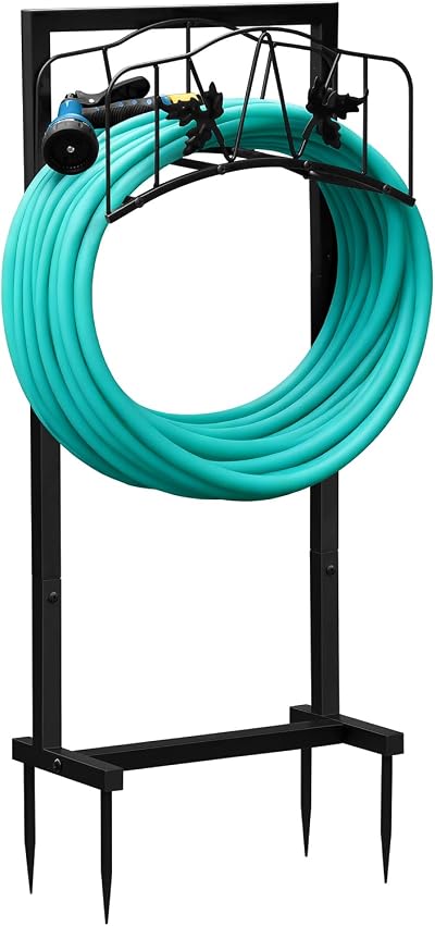 ATR Art to Real Garden Hose Holder, Heavy Duty Water Hose Reel for Outside Garden Hose Storage Hose Hanger Holds 150-Feet for Yard Lawn Farm(Style A)