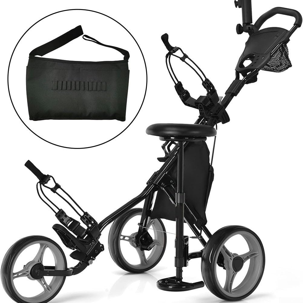Golfwagen-Aufbewahrungstasche, Zubehörtasche mit mehreren Taschen, 38 x 8 x 21 cm, für Golfer auf dem Golfplatz, sicherer Sitz, schwarzer Organizer mit Schnellgurten