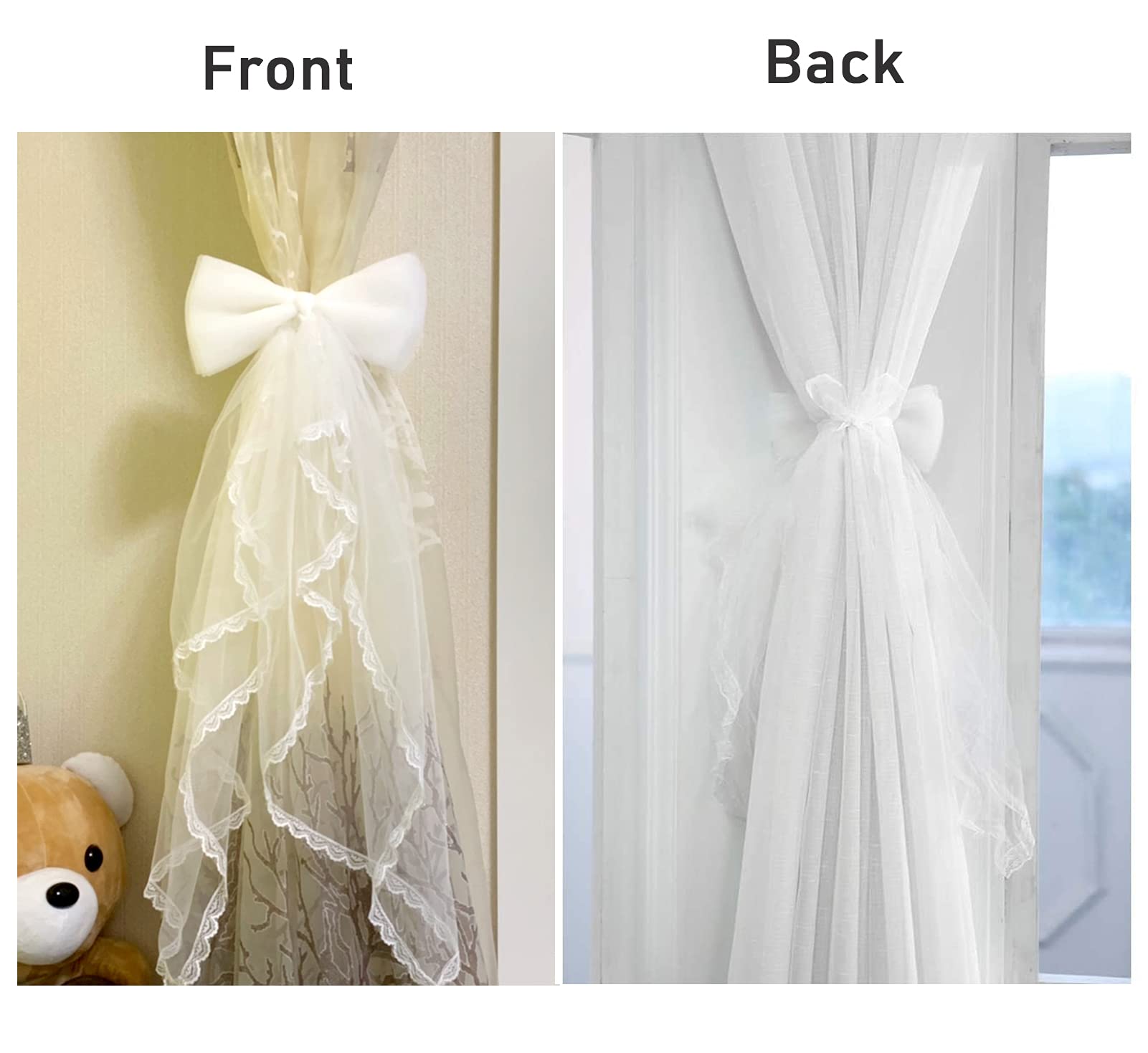 Raffhalter aus Spitze für Vorhänge, Schleife, drapiert, Fenster-Raffhalter, dekorativer Vorhanghalter, europäischer Stil, Halter für Fenstervorhänge, Boho-Dekor, Quaste für Kinderzimmer