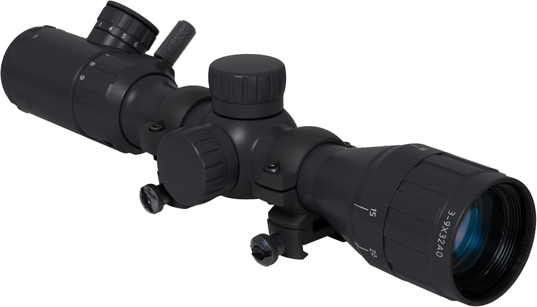 3-9x32 AO Rifle Scope with Illuminated Range Finder Reticle and Parallax Adjustment | Black