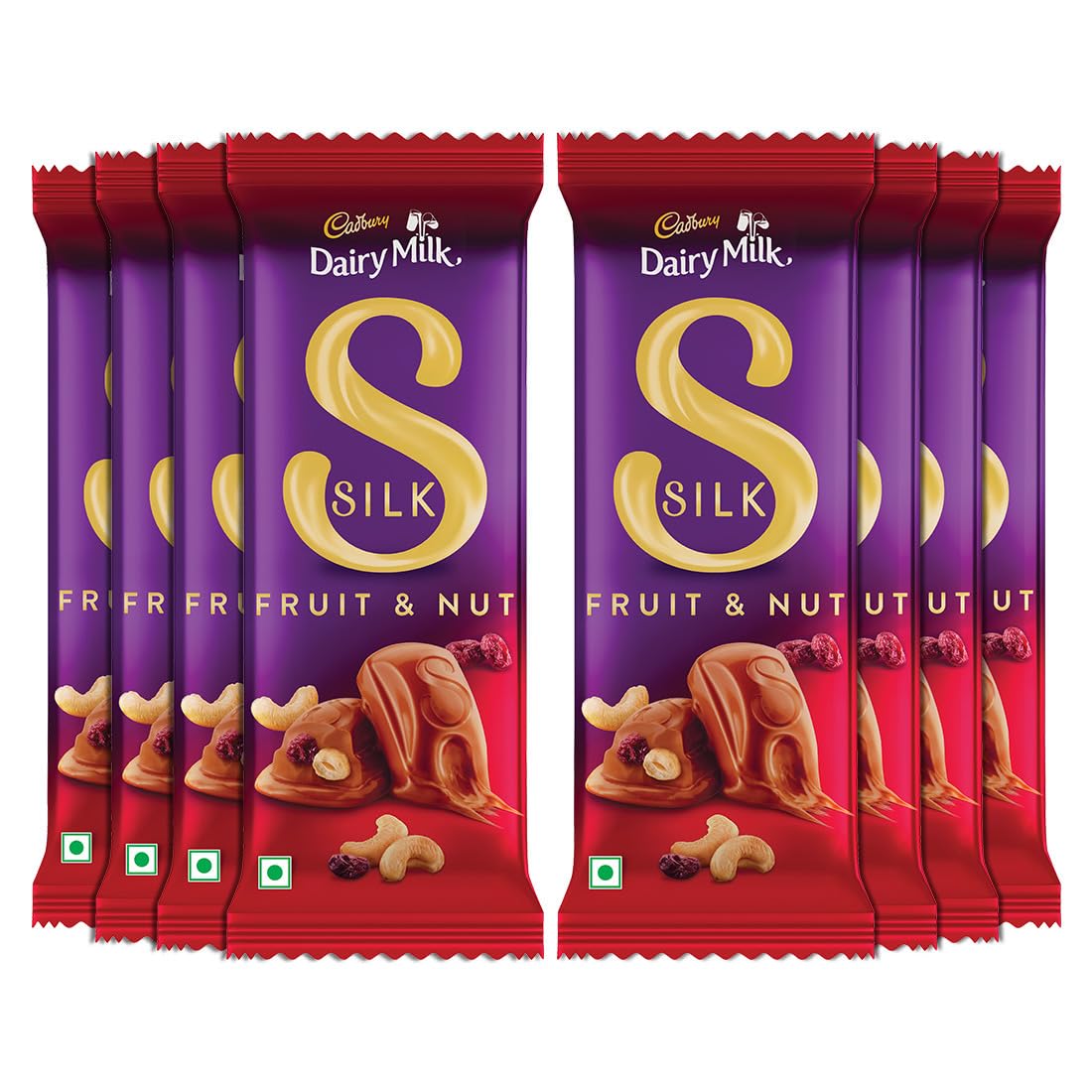 Dairy Milk Silk Fruit & Nut Chocolate Bars, 51 g (Pack of 8)