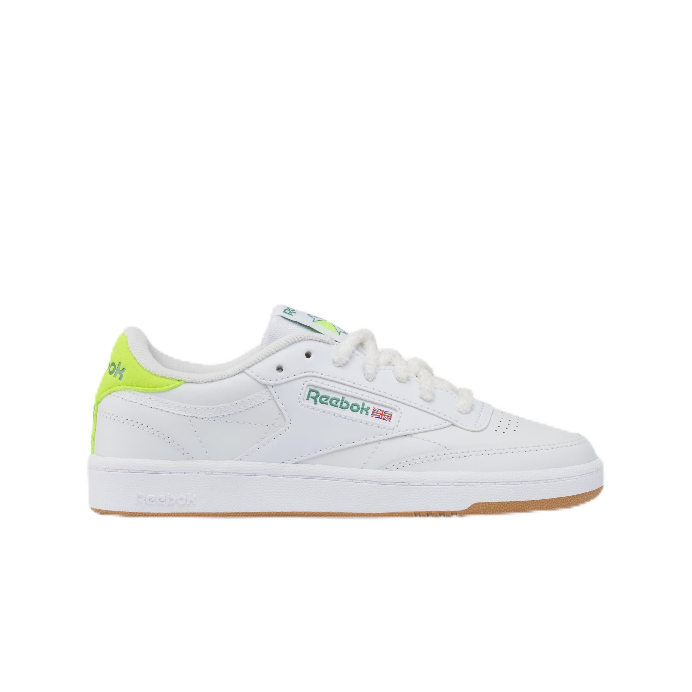 Reebok Zapatillas Club C, FTWR White/Digital Lime/Field Green, 37 EU