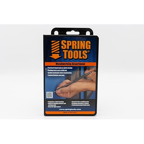 SpringTools CA198 3 Piece Woodworking Set with Nail Starter, Nail Set, Wood Chisel, Center Punch
