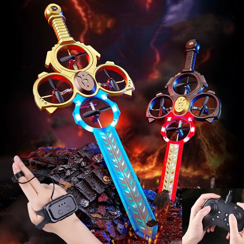 Remote Flying Sword Drone,Foam Remote Control Airplane with with 4 types LED Lights, 360° Flip, Gyro Stabilize Systems