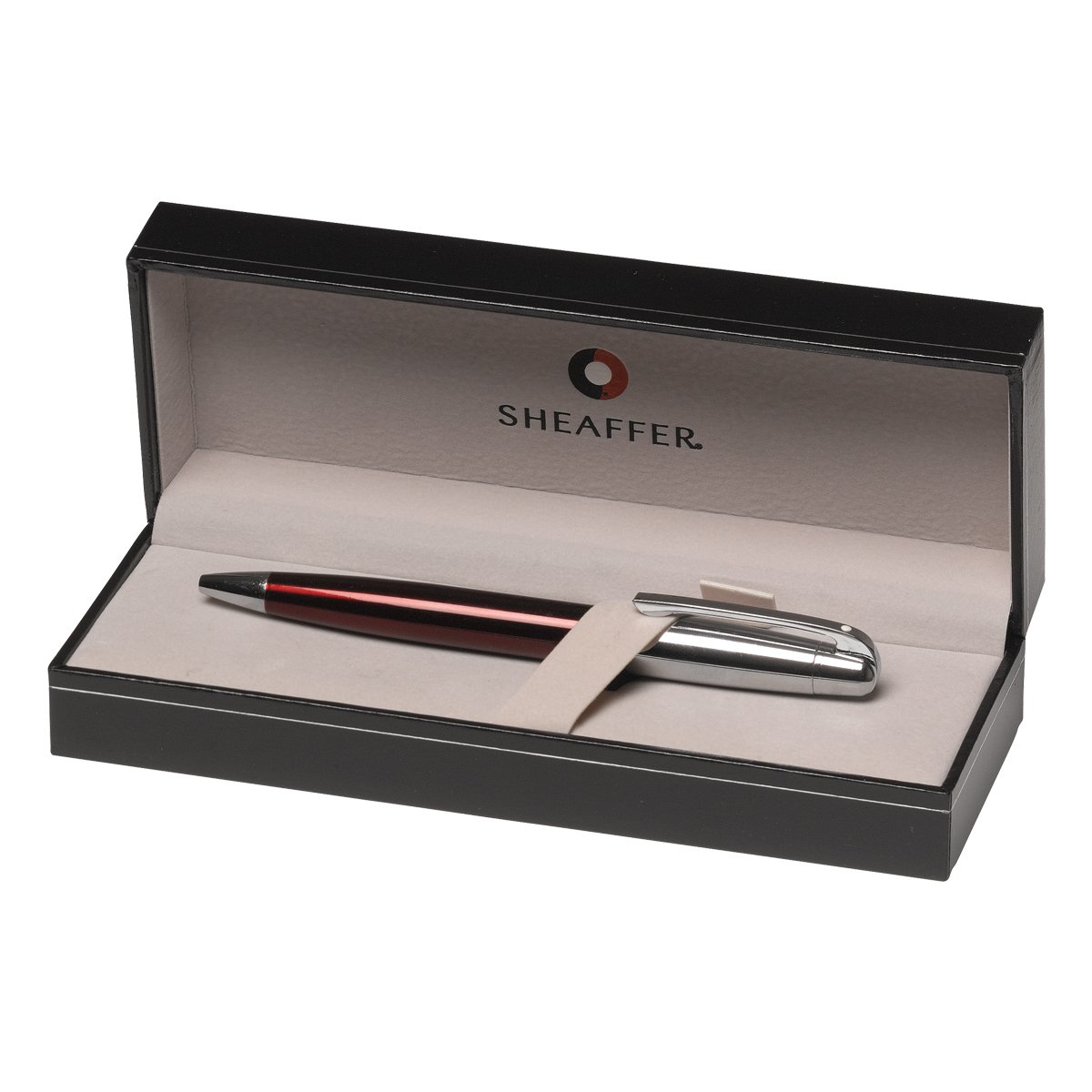 Amazon | Sheaffer 500 ボールペン 半透明レッド ブライトクローム