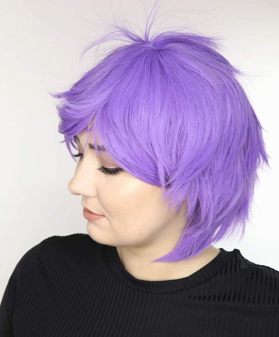 Prettyland Light violet Wig Short Pixie Fringed Wild Cut Frisur Straight Wig halloween Daily C157, Light violet C157 - Image 3