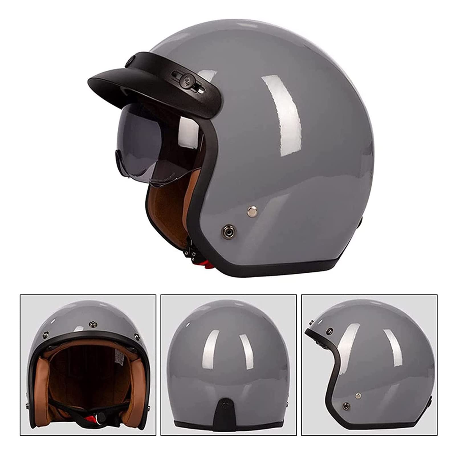 Casco Moto Aperto Jet 3/4 Omologato ECE: Stile Retro E Sicurezza Per La Tua Guida - 2