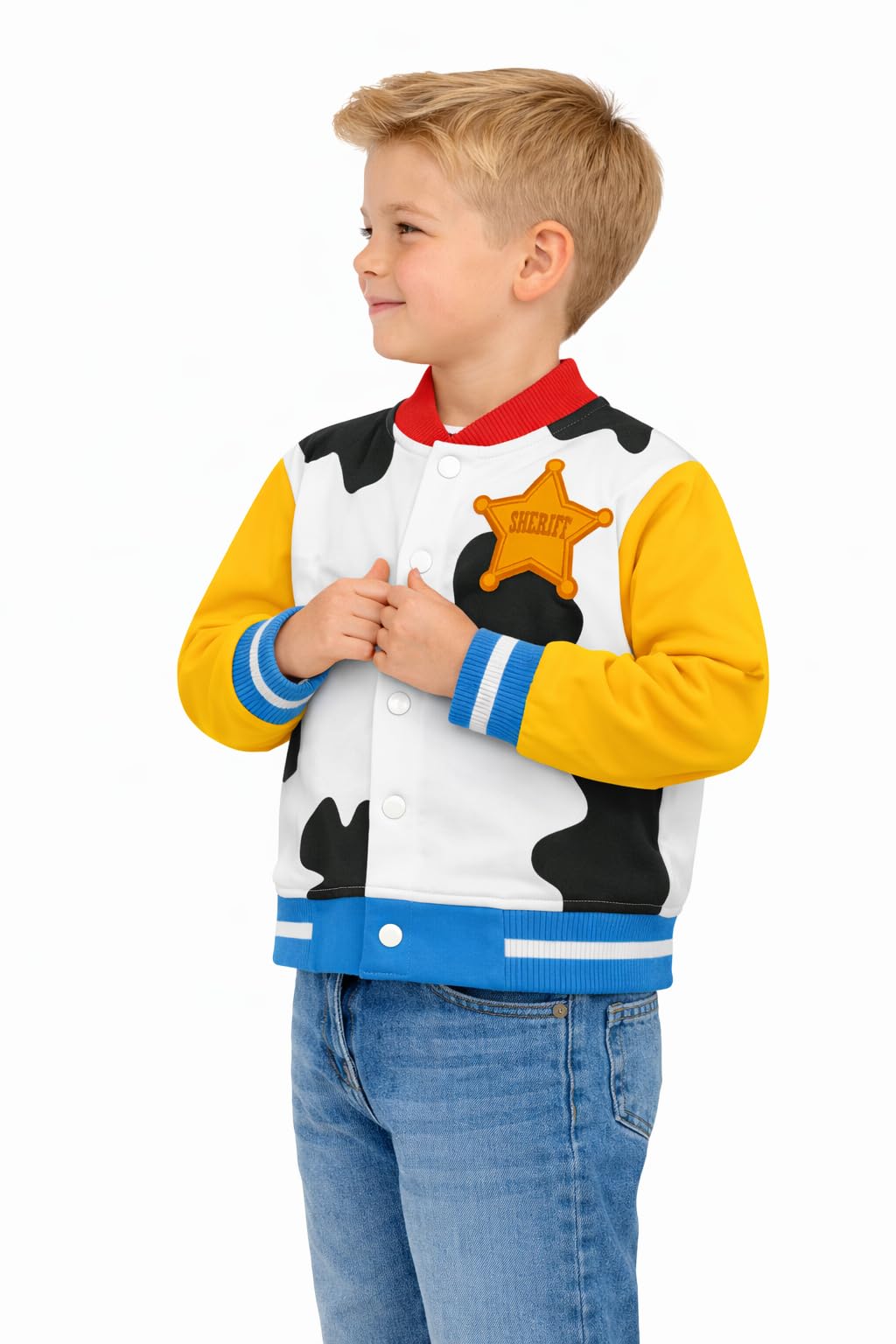 Disney Toy Story Giacca Varsity per Bambini Buzz Lightyear o Woody, Giubbotto Baseball Unisex per Bambini, 18 Mesi–6 Anni