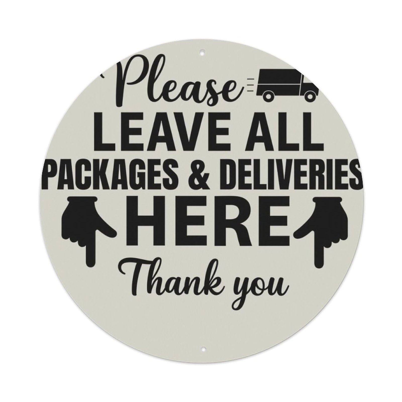 Package Delivery Reminder Round Decor Sign Vintage Aluminium Metal Sign, Retro Wall Decor for Home, Bar, Garage & Farmhouse 20x20cm