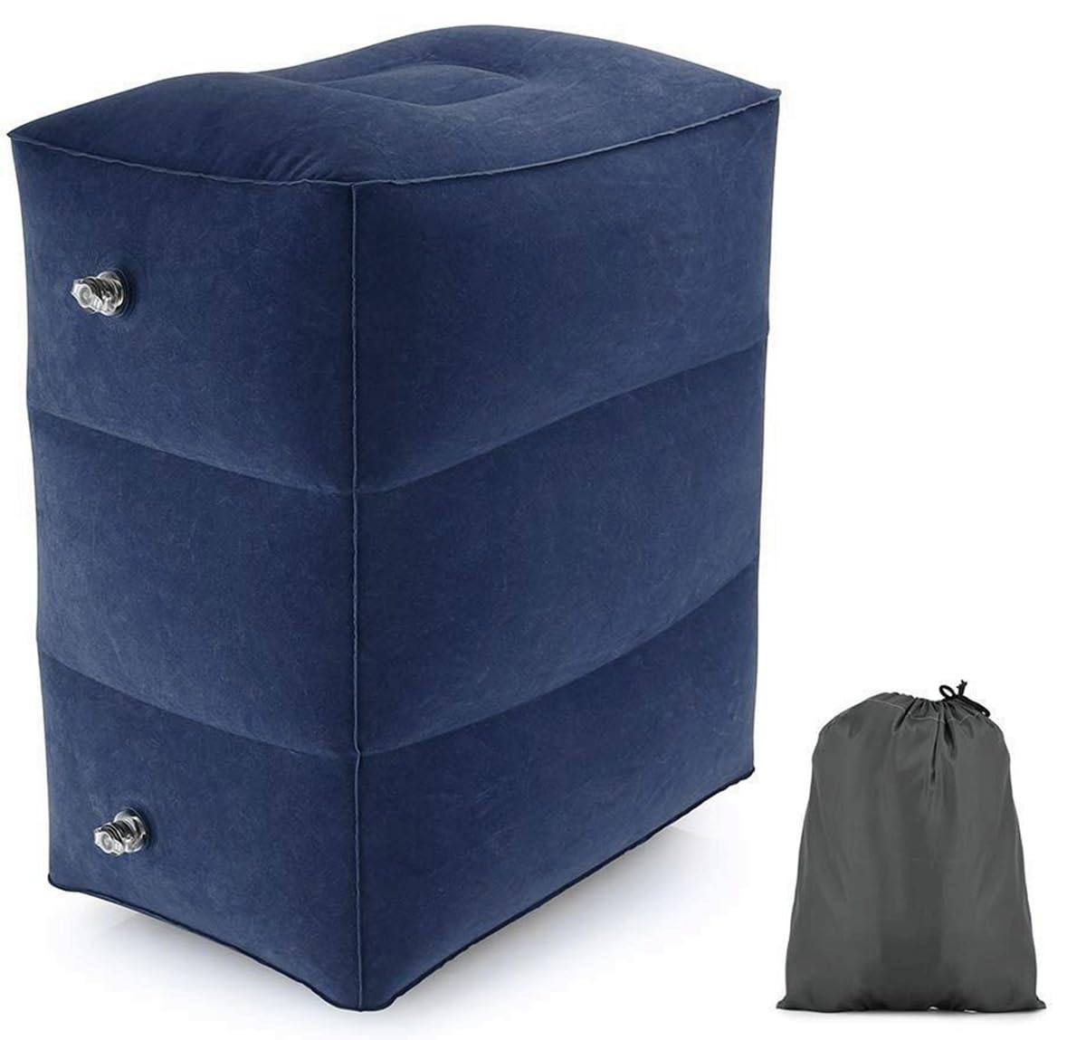 Inflatable Travel Foot Rest Pillow Adjustable Three Layers Height Pillow Kids Leg Rest Stool Airplane Travel Essentials Great for Bus Car Train