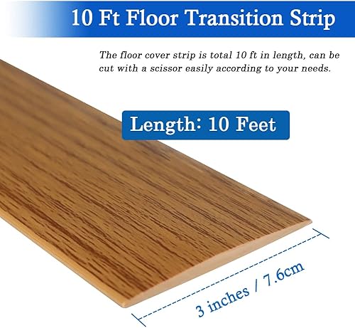 Miniatura 78 de Tira de transición de suelo, tiras autoadhesivas para suelos laminados, tira divisora plana de vinilo de 2 pulgadas de ancho, diseño elegante de Gris