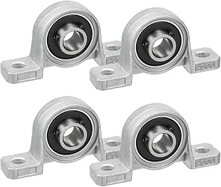 DeepDream 4Pcs KP000 10mm Pillow Block Bearings - Zinc Alloy Mounted Blocks, Self-Aligning, 0.39" Bore for Easy Shaft Locking