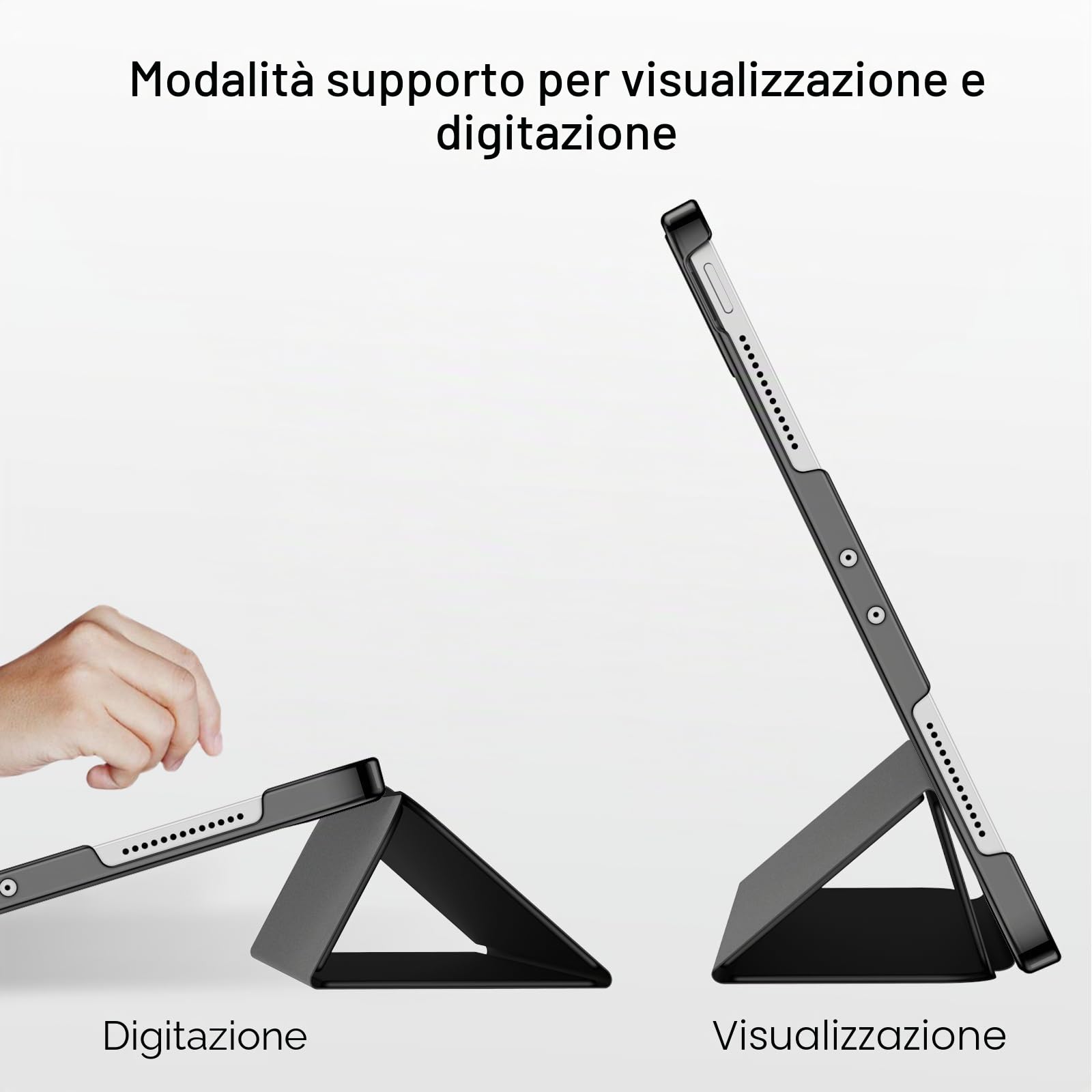 JETech Custodia SOLO iPad Pro 11 Pollici 2022/2021/2020/2018, Supporta Ricarica Pencil, Cover Auto Svegliati/Sonno Nero
