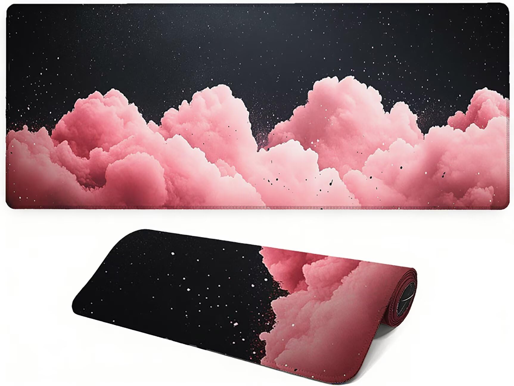 Podkładka pod mysz Lejnlnng XXL - 120x60cm - różowa podkładka pod mysz dla graczy, czarna XL antypoślizgowa gumowa mata na biurko, wodoodporna podkładka pod mysz o wysokiej precyzji i szybkości baza