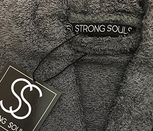 Albornoz de algodón 100% Strong Souls para hombre con cinturón ajustable 3