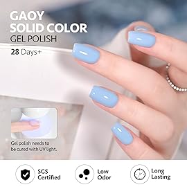 GAOY Light Blue Gel Nail Polish, 16ml Soak Off Gel Polish, UV Light Cure for Nail Art DIY Manicure at Home, 2448 Calm Breeze
