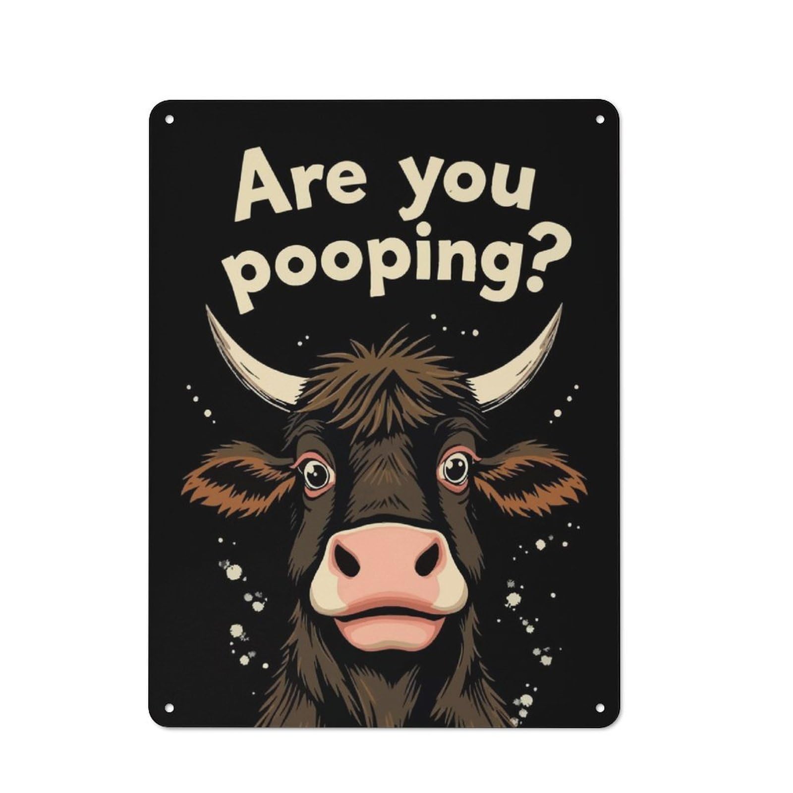 Junmoney Cow Pooping Meme Retro Metal Wall Sign 40X30cm For Man Cave Or Games Room, For Man Cave Decor Fans Refreshing A Room In Autumn