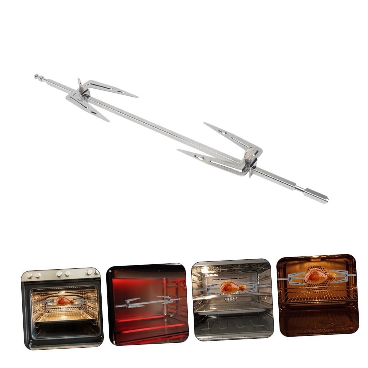 OFFSCH Chicken Rotisserie Turner Rotating Chicken Roaster Bbq Kitchen Grill Forks
