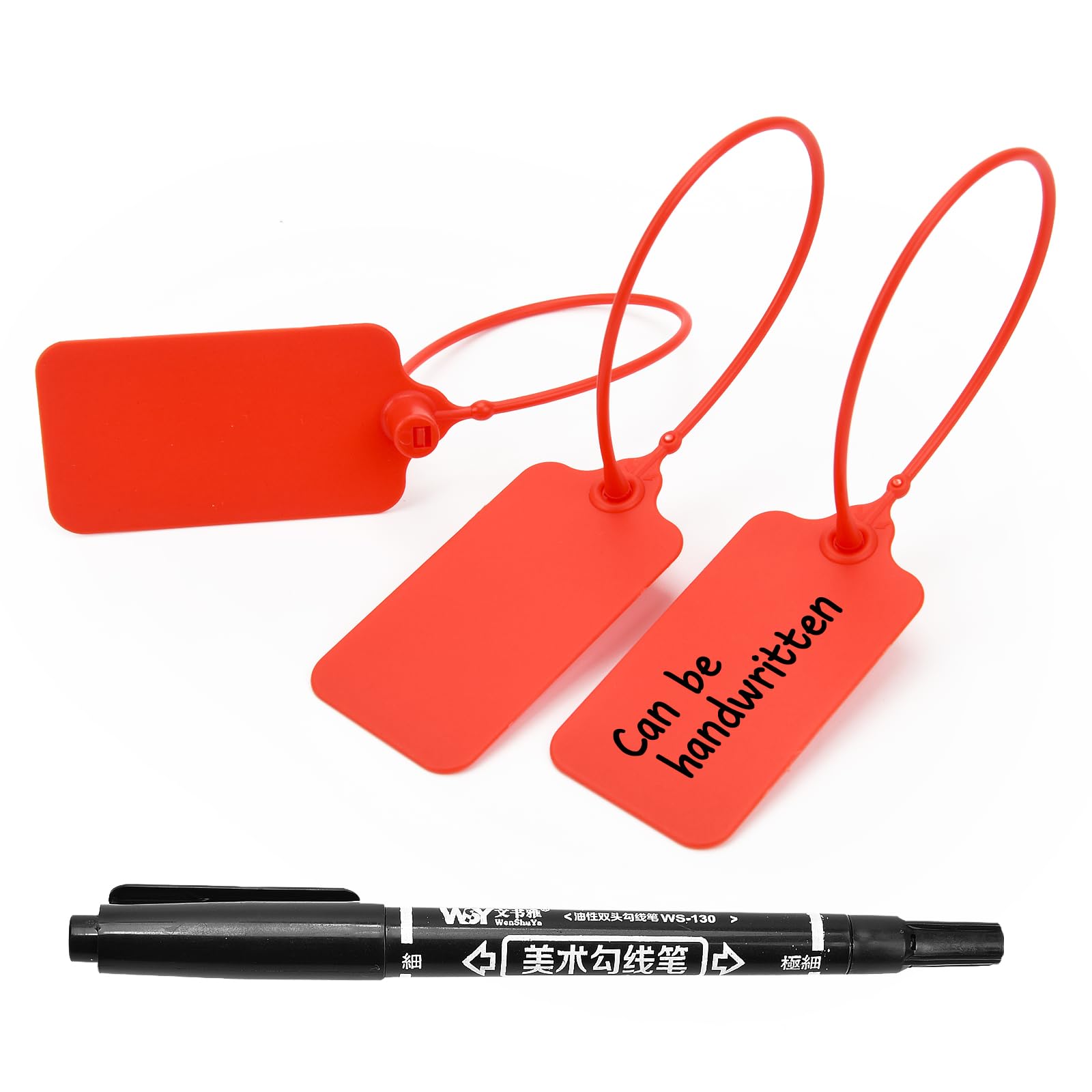 50pcs Luggage Tags Plastic Seals Shipping Label Logistics Sign Tie Bag Tag, Sealing Storage Multi Purpose Name ID Tag with Marker for Suitcases,