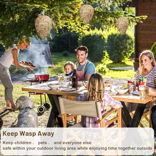 Augshy 6 Stück Wespennest wasserdichte Künstliche Wespennesterköder Attrappe Hornissennest Attrappe für Haus und Garten Outdoor