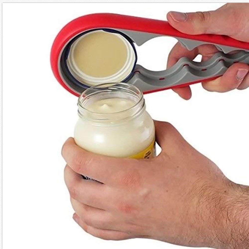 2 abrelatas multiusos con correa de goma ajustable para sujetar botellas o tarros de botellas para manos pequeñas, personas mayores o cualquier persona que sufra de artritis