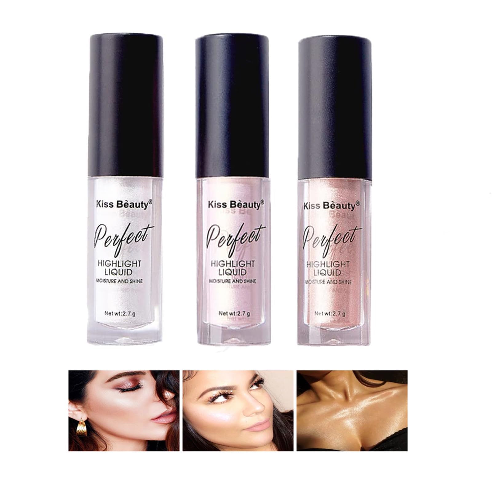 NALACAL3 Pack Liquid Highlighter Makeup Set Shimmer And Shine Ultra-Smooth Kit For Face Cheekbone Body Glow Bronzer Glitter Highlighters Makeups