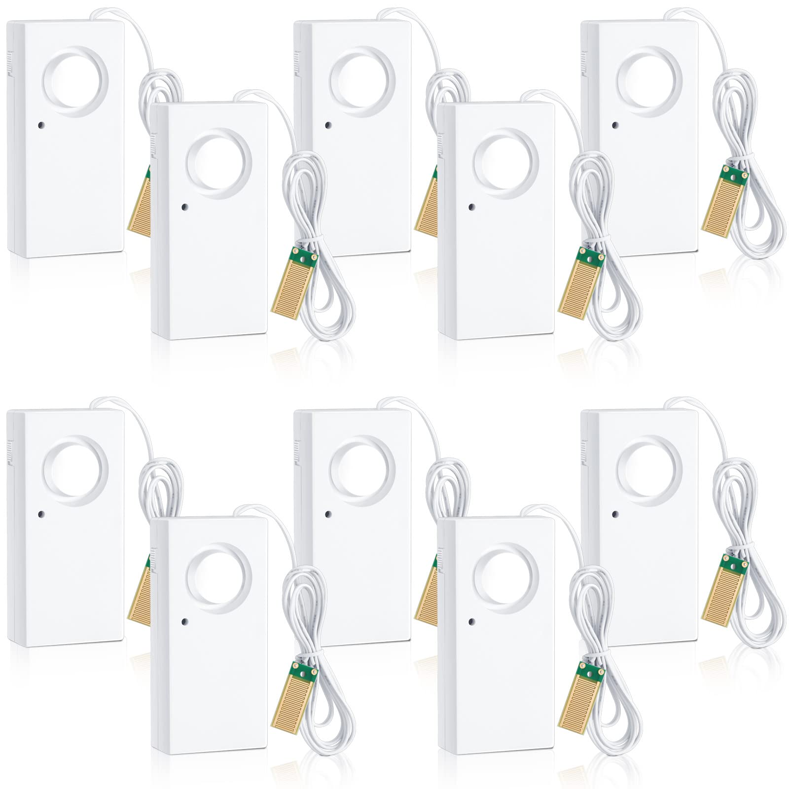 Hoteam Wasserleck-Detektor, 120 dB, Wasserleckalarm, 9 V Batterie, Wassersensor, Alarm, Flutsensor, Wassermelder, Überlaufsicherheitsalarm für Zuhause, Keller, Küche, Garage, Badewanne, Waschbecken