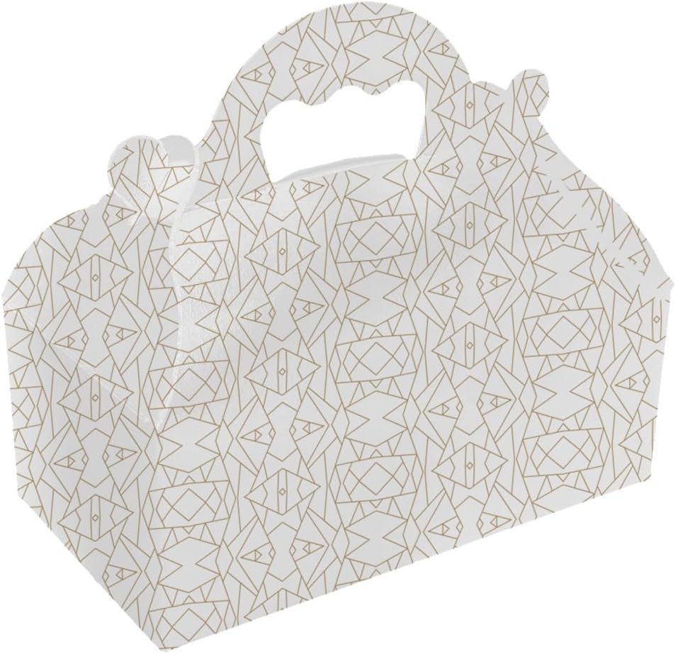 Garcia de Pou Pack of 50 - White Nano Micro Corrugated Pastry Boxes with Handles 250gsm 10cm x 18cm x 7cm