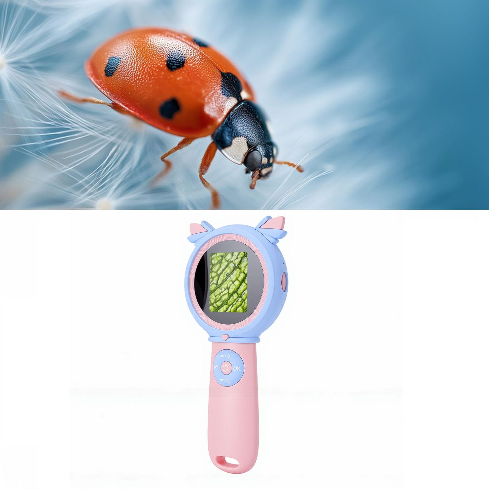 Microscopio Digitale Portatile per Bambini Studenti, 2 Pollici