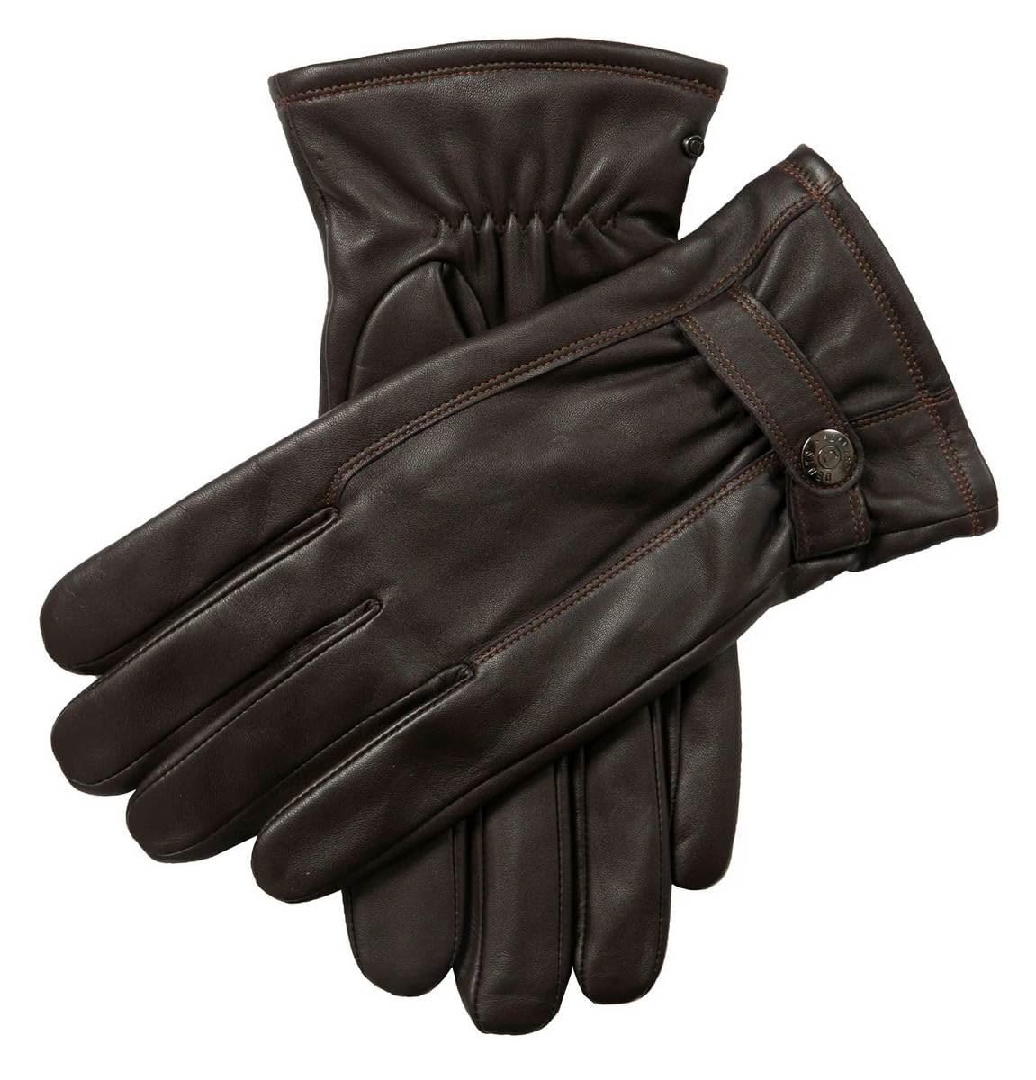 Mens Haworth Touchscreen Leather Gloves - Brown