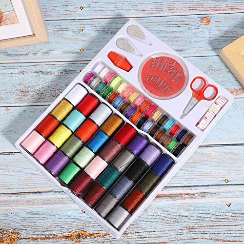 Set de 64 hilos de costura con accesorios para máquina y mano miniatura 3