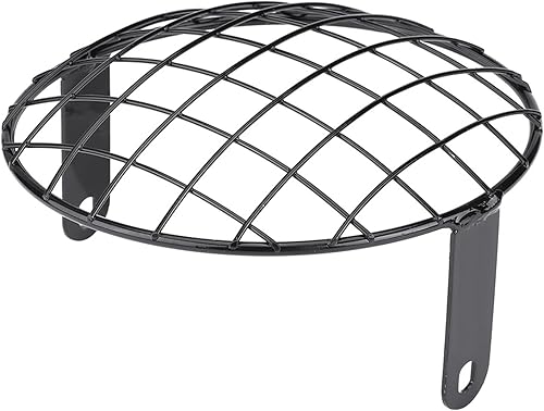 Miniatura 8 de Rejilla de 8 faros delanteros, para motocicleta, 7 de malla, montaje lateral, máscara universal de 8 pulgadas para Cafe Racer (plateado), protector