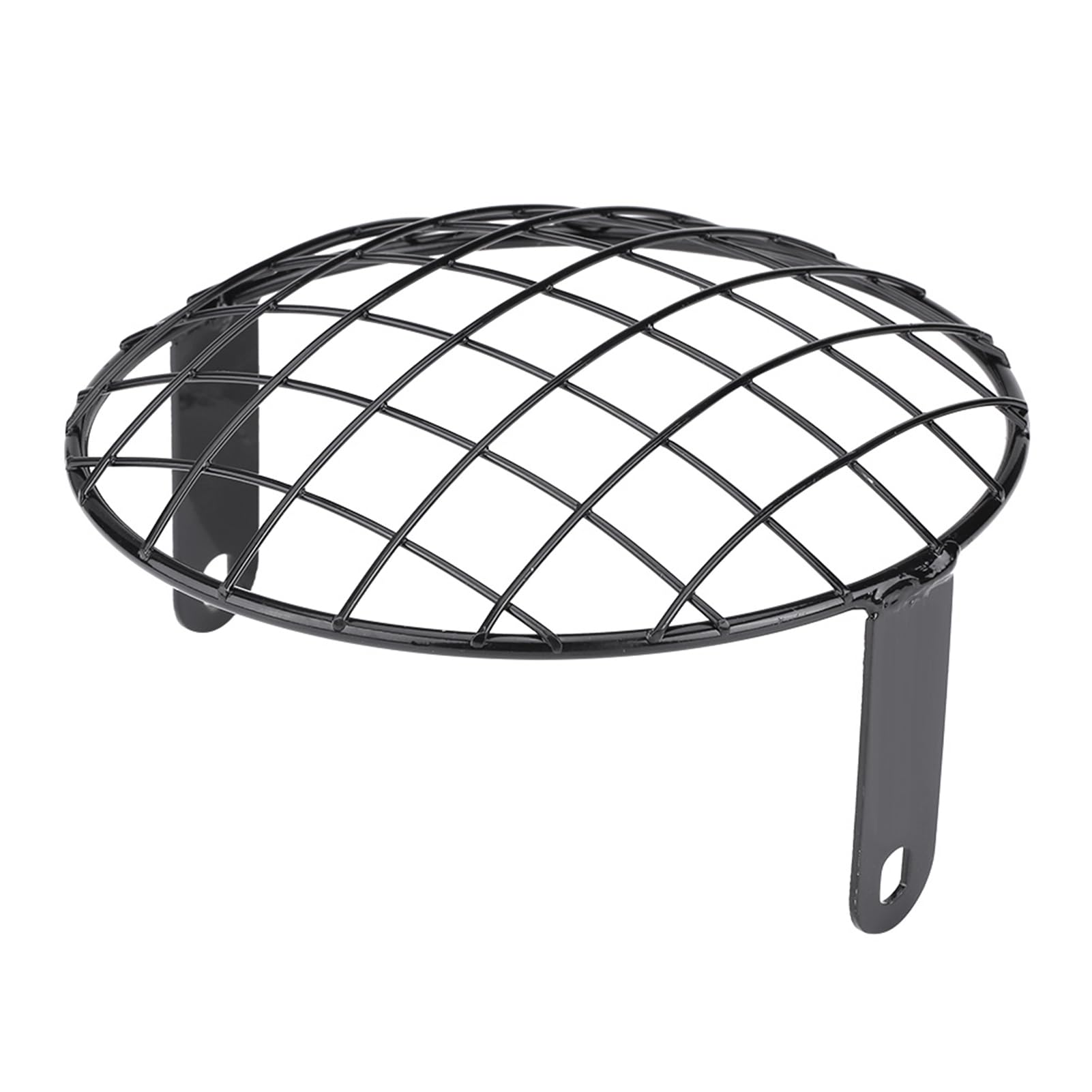 Copertura a griglia in rete per faro anteriore da 7 pollici per moto, mascherina universale per faro anteriore da Cafe Racer, griglia in metallo con motivo a diamante e protezione (Nera)