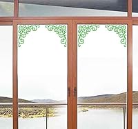 Vista 1 de BIBITIME Arte de pared de vid de vinilo para escaparate, ventana, sala de estar, puerta de cristal, armario de cocina, dormitorio, armario, 4 Verde