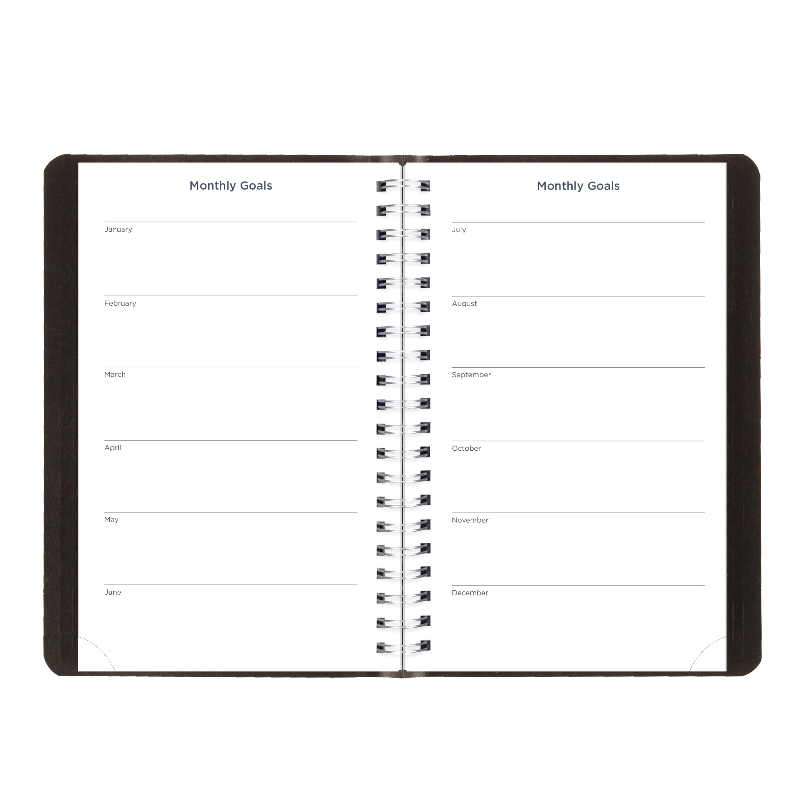 Blueline® Essential - Agenda académica diaria/mensual, agosto de 2026 a julio de 2027, encuadernación de doble alambre, cubierta Vicuana suave, 8 x 5 pulgadas, color negro (CA201.BLK)
