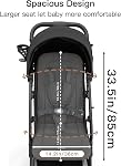 Gromast Compact Fold Baby Stroller, Lightweight Travel Toddler Stroller with One-Click Fold, Extendable UPF50+ Canopy, Cup Holder, UV Protected and Waterproof, One-Hand Folding - Black