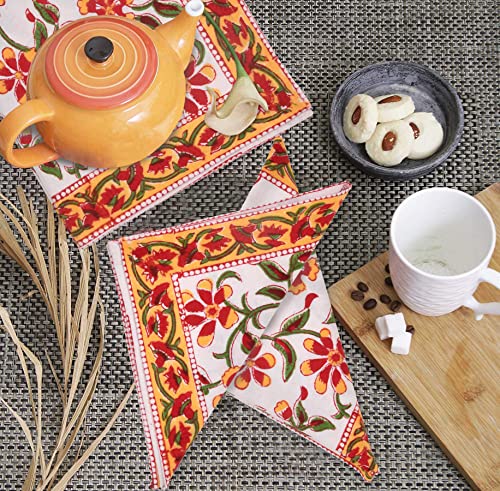 Image of BLOCKS OF INDIA Hand Block Print Cotton Table Napkin (Color 1)