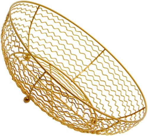 Miniatura 10 de Zerodeko Cesta de frutas de hierro soporte para cuenco de verduras cesta de almacenamiento para lavado de platos bandeja decorativa para pan