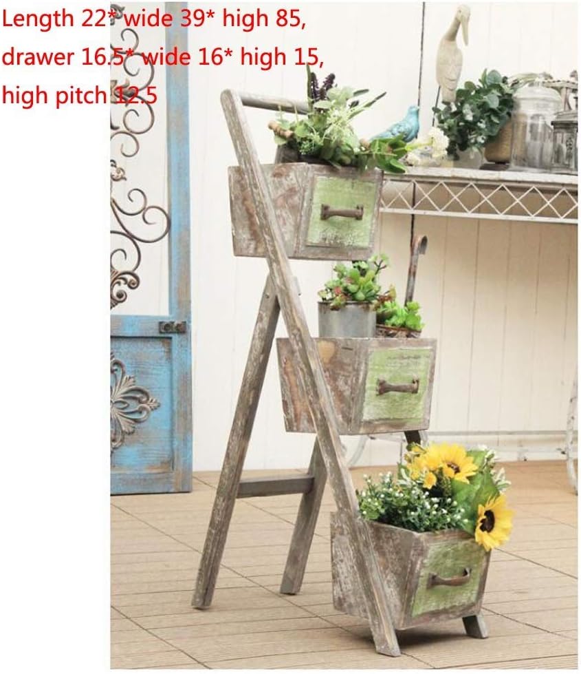 木製フラワースタンド多層植木鉢スタンド垂直防腐バルコニーリビングルームディスプレイスタンド省スペースディスプレイスタンドフロアストレ